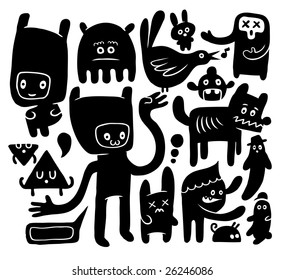 Funny doodles. Vector illustration.