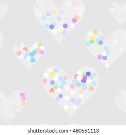 Funny dots on the hearts. vector illustration can be used as seamless background pattern