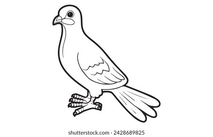 Funny doves, coloring book pages. Hand drawn illustration in zentangle style for children and adults, tattoo.
