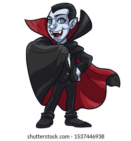 Funny Dracula vampire cartoon, vector