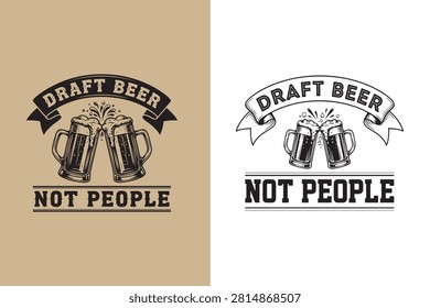 Funny Draft Beer Clinking Mugs Graphic Design Text Illustration
