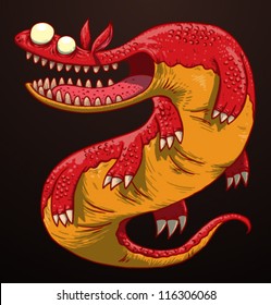 Funny dragon 01, vector