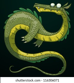 Funny dragon 02, vector