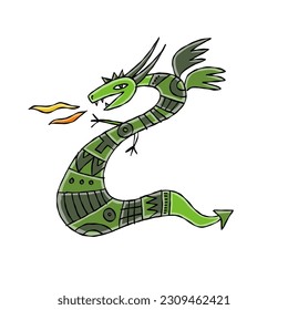 Funny Dragon character isolated on white. Symbol of Chinese New Year 2024 for your design