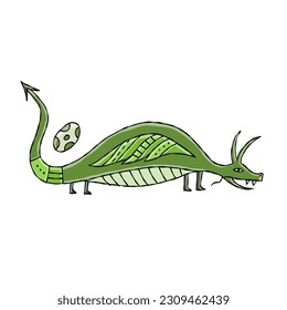 Funny Dragon character isolated on white. Symbol of Chinese New Year 2024 for your design
