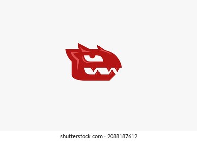 Funny dragon head logo design