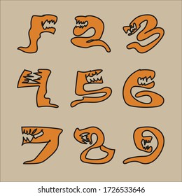 Funny Dragon Number 1 to 9