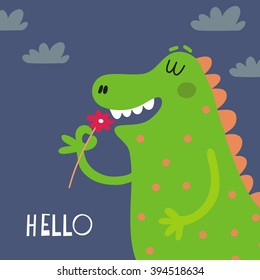 Funny dragon vector print 