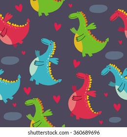 Funny dragon vector print for kids