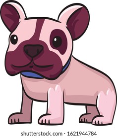 funny drawing cartoon dog isolated at the white background
