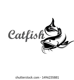 Funny drawing catfish logo design template inspiration