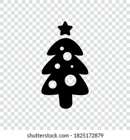 Funny drawing of a Christmas tree. Icon to congratulate the holidays. Editable vector.