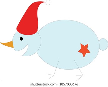 funny drawing snowman dog on white background
