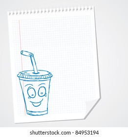 Funny Drinking Doodle Vector