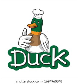  Un Gracioso Pato Con Un Sombrero De Chef. Chef de patos de caricatura