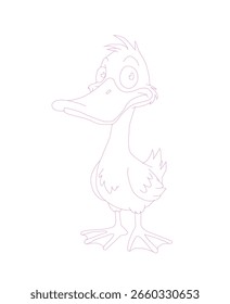 Divertido pato lindo para colorear página