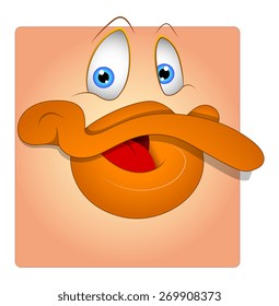 Funny Duck Face Cartoon Smiley