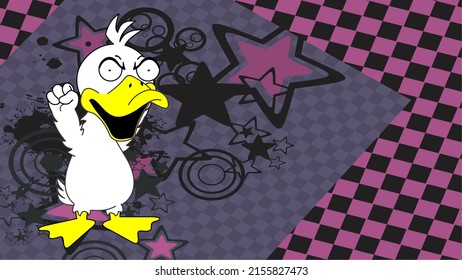 fondo divertido de dibujos animados de pato o ganso en formato vectorial