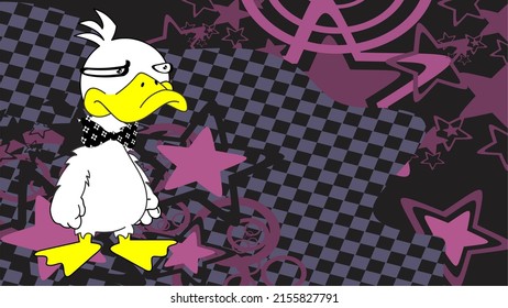 fondo divertido de dibujos animados de pato o ganso en formato vectorial