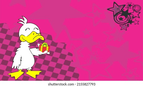 fondo divertido de dibujos animados de pato o ganso en formato vectorial