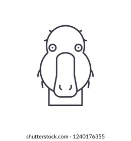 Funny duck line icon concept. Funny duck vector linear illustration, symbol, sign