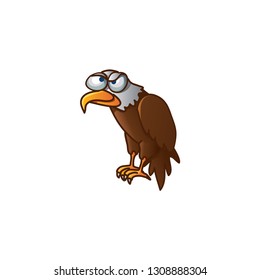 funny eagle cartoon icon