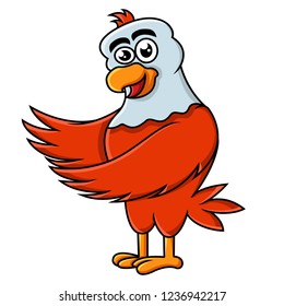 Funny eagle cartoon isolated on white background