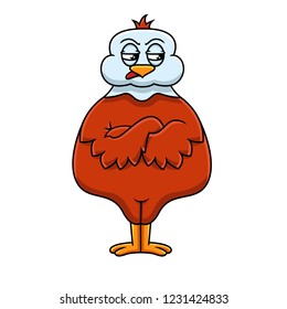 funny eagle cartoon like a boss isolated on white background