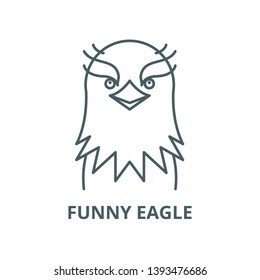Funny eagle vector line icon, linear concept, outline sign, symbol