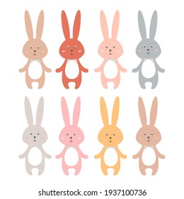 funny easter bunnies vector sketch