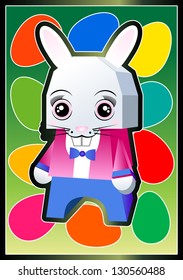 Funny Easter Bunny character illustration
