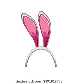 caricatura divertida del oído del conejito de Pascua. adorable decoración, símbolo de vacaciones, alegre tierna señal de oído del conejito de Pascua. ilustración vectorial de símbolo aislado