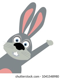 Funny easter bunny on a white background