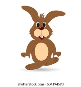 Funny easter bunny on a white background.