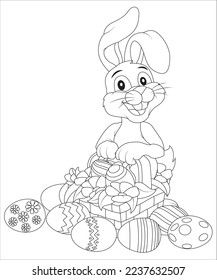 funny Easter coloring page for kids