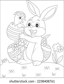 funny easter coloring page for kids