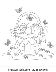 funny easter coloring page for kids