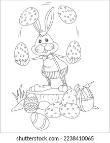 funny easter coloring page for kids