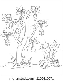 funny easter coloring page for kids