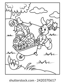 página divertida de colorido de Pascua para niños