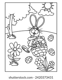 funny easter coloring page for kids
