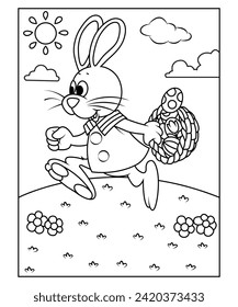 funny easter coloring page for kids