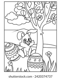 funny easter coloring page for kids