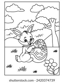 funny easter coloring page for kids