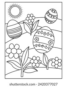 funny easter coloring page for kids