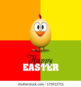 Funny Easter egg chick, Happy easter card