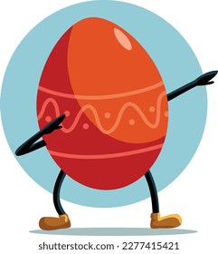 
Funny Easter Egg Dabbing and Celebrating Vector Cartoon. Cheerful traditional red egg dancing and having fun
