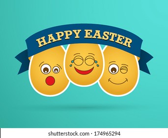 Funny Easter egg friends. Vector illustration.