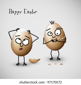 Funny easter eggs - Happy Easter vector Card