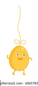 Funny Easter eggs on white background, vector illustration style of the cartoon.